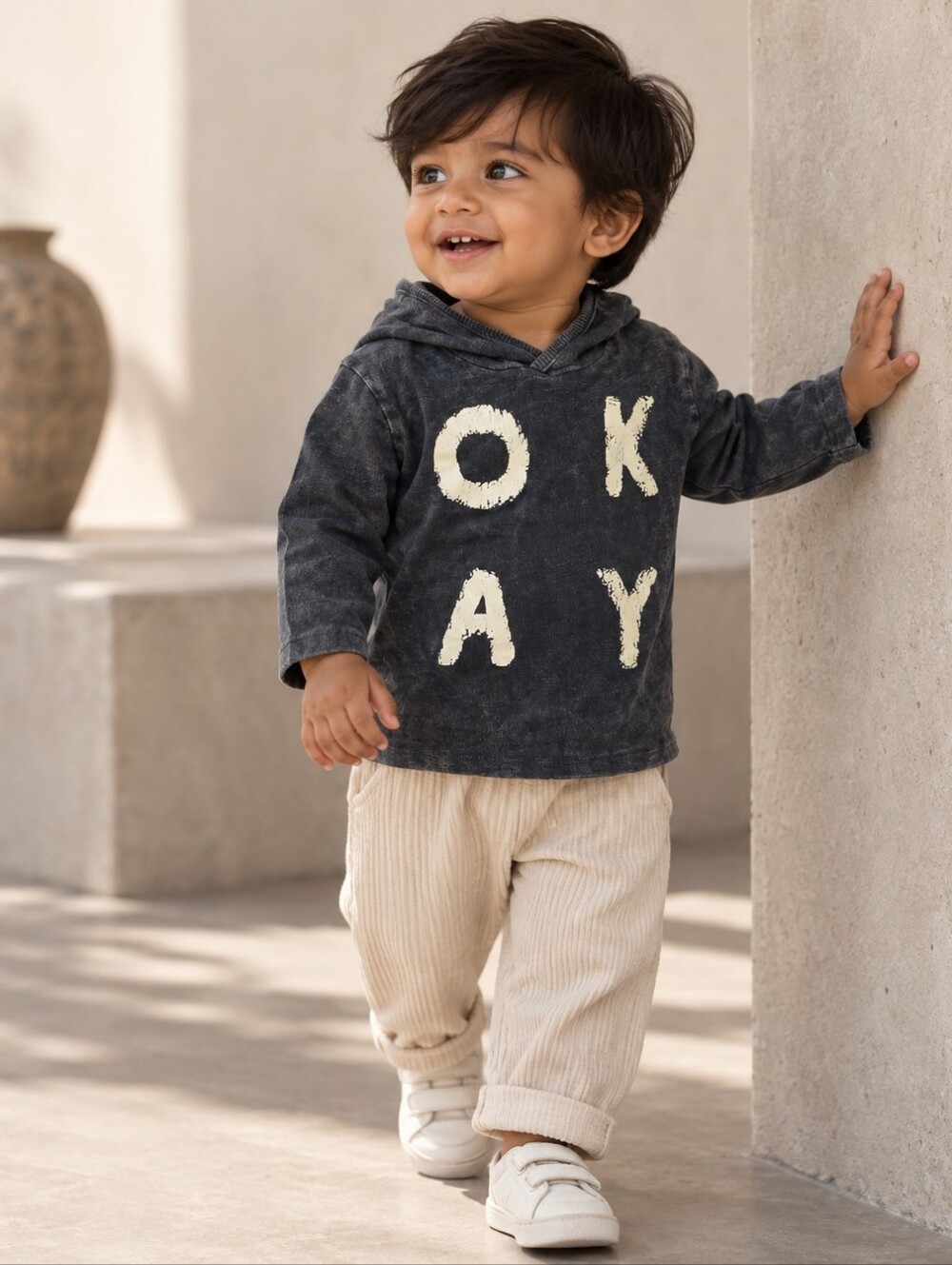 Zara BabyBoy Hooded Long Sleeve Shirt 12-18M 86 OKAY Graphic Cotton